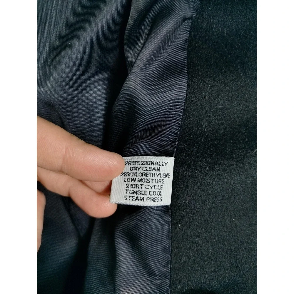 Vintage Forecaster Of Boston Coat Womens Large 11/12 Black Wool Long Overcoat